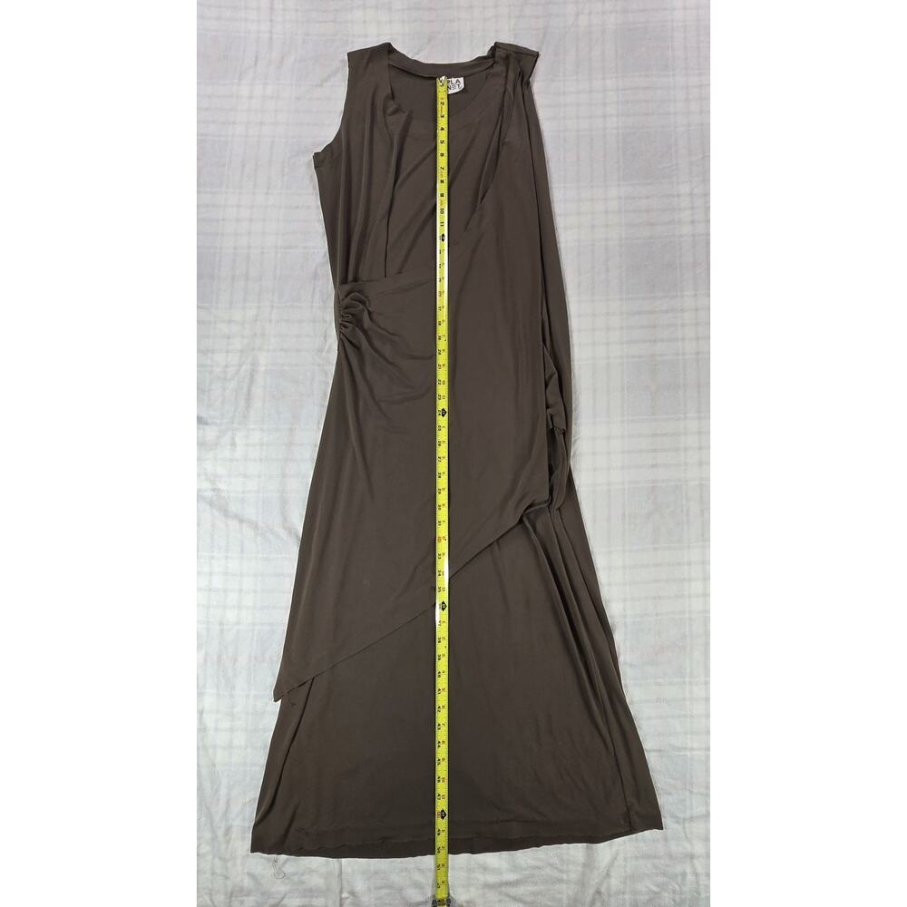 Planet by Lauren G Maxi Dress Womens Faux Wrap Lagenlook Greek Goddess Green OS - Picture 5 of 16